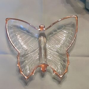 Vintage 22k gold  glass butterfly 🦋 glass dish